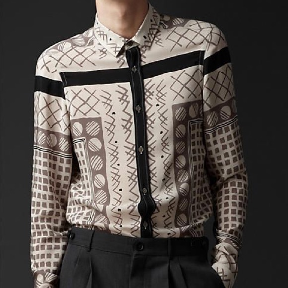 burberry silk shirt mens